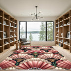 Pink Fan Blossom Art Deco Rug