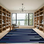 Deep Blue Gradient Stripe Rug