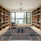 Pale Pink Linear Window Grid Rug