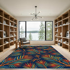 Vibrant Colorful Pine Needle Foliage Rug