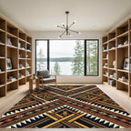 Tribal Ethnic Sunburst Earthy Geometric Rug