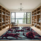 Graffiti Alley Crimson Cat Collage Rug