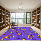 Vibrant Alphabet Music Notes Stars Rug