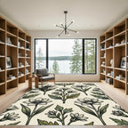 Vintage Botanical Cream and Olive Floral Rug