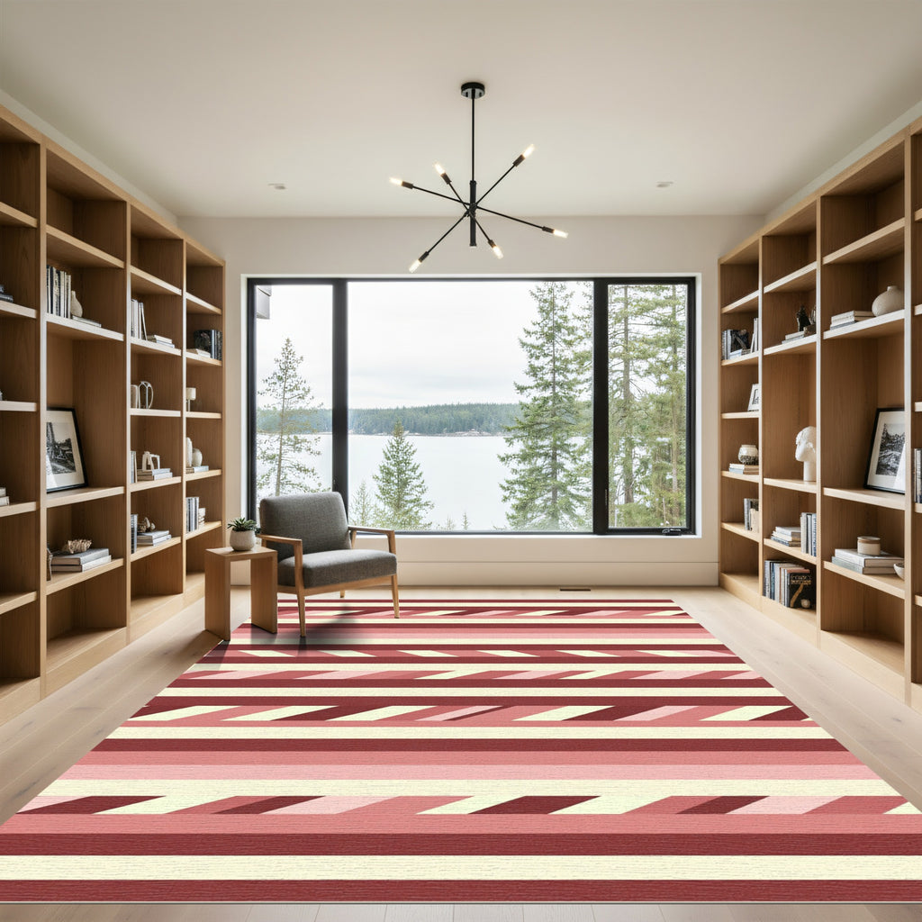 Crimson Blush Ombre Stripe Rug