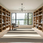 Minimalist Wavy Neutral Stripe Rug
