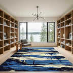 Coastal Blue Splatter Landscape Rug
