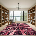 Radiant Pink Starburst Geometric Rug