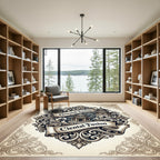 Intricate Pagoda Scroll Vintage Style Rug