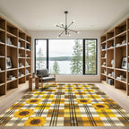 Sunflower Yellow Plaid Farmhouse Check Rug