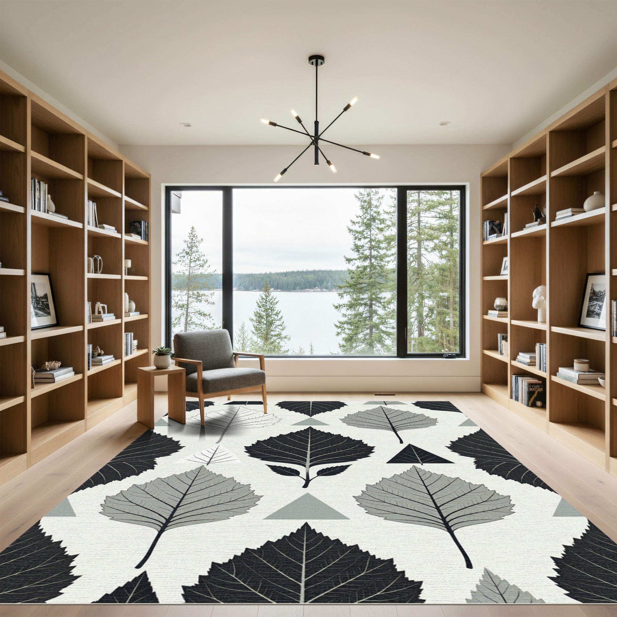 Monochromatic Leaf and Triangle Geometric Rug
