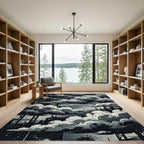 Industrial Cloudscape Monochrome Abstract Art Rug