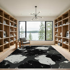 Monochromatic Textured Abstract Blobs Rug
