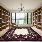 Ornate Burgundy Victorian Acanthus Scroll Rug