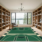 Deep Forest Green Basketball Court Rug