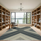 Cool Tones Chevron Lines Rug