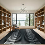 Dark Gray Vertical Stripe Rug