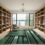 Green Rusty Metal Texture Stripes Rug