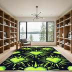 Neon Pixel Heart Radiant Star Field Rug