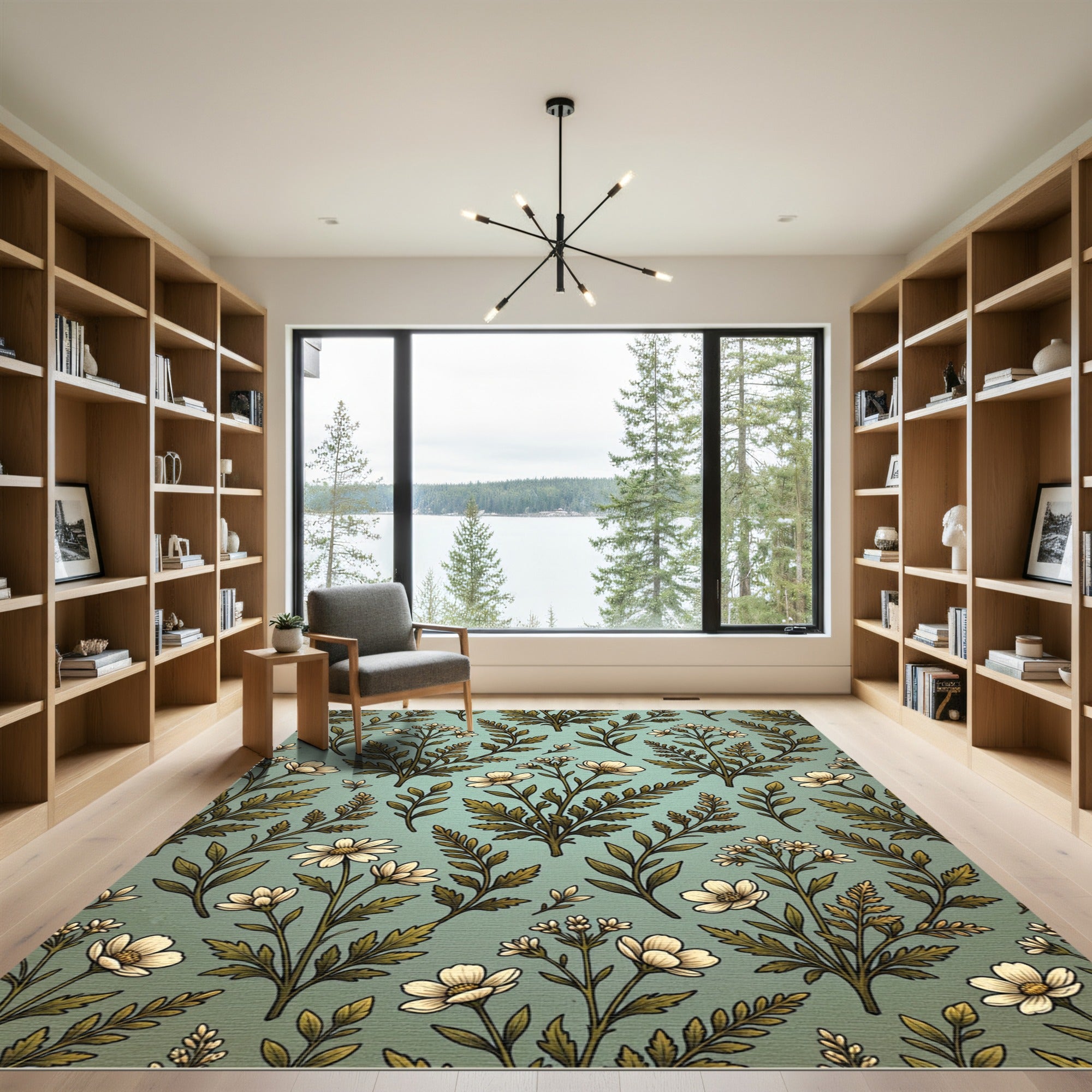 Vintage Sage Botanical Meadow Wildflower Rug