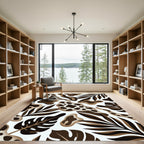 Earth Tone Tropical Abstract Foliage Rug