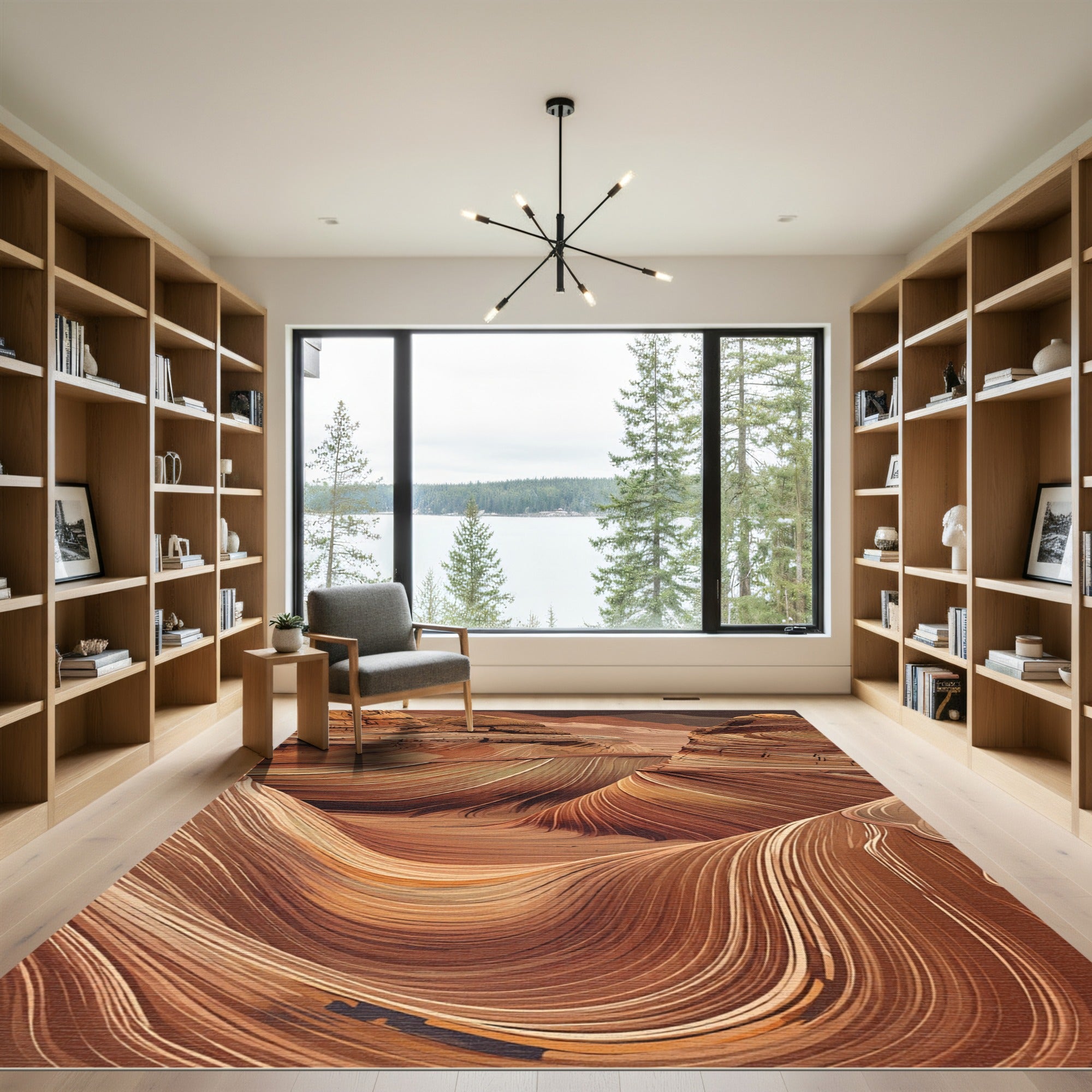 Earthy Red Canyon Swirl Rug