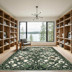Sage Botanical Ivy Trellis Floral Rug