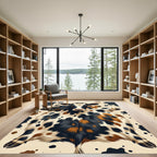 Farmhouse Black White Brown Cow Hide Rug