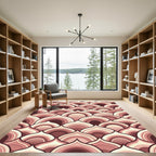 Art Deco Blush Scalloped Fan Abstract Rug