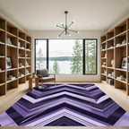 Purple Chevron Geometric Abstract Art Rug