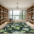 Ethereal Sage Green Morning Glory Vines Rug