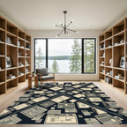 Modern Architectural Aerial Cityscape Grid Rug