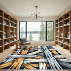 Woven Winter Wood Plank Texture Rug