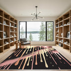Rose Gold Drip Fluid Abstract Rug