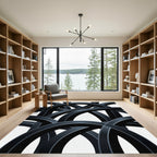 Dark Gray Interlaced Arch Rug