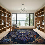 Ethereal Violet Lotus Celestial Mandala Rug
