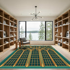 Gilded Emerald Gothic Arched Trellis Rug