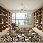 Ancient Gold Circle Stone Collage Rug