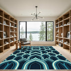 Deep Teal Archway Layered Composition Rug