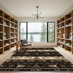Brown Earthy Tribal Geometric Arrows Rug