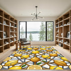 Sunny Lemon Lattice Geometric Trellis Rug