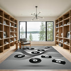 Monochromatic Billiard Ball Dynamic Flow Rug