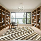 Modern Earthy Tone Diagonal Stripe Rug