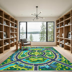 Vibrant Urban Park City Map Illustration Rug