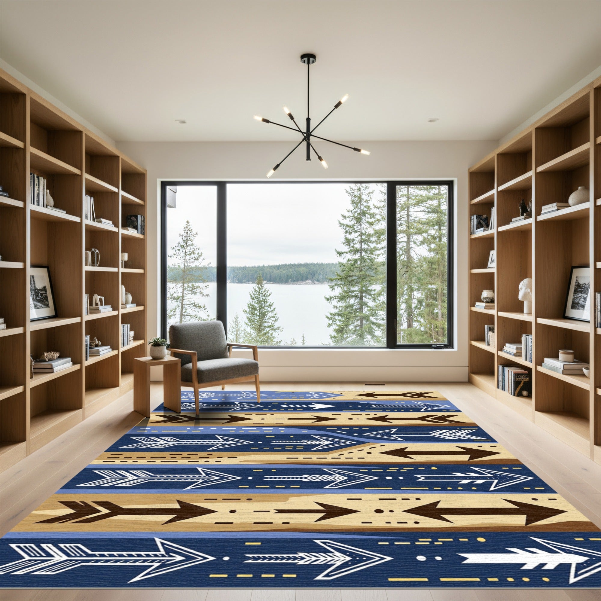 Bold Tribal Arrow Directional Design Rug
