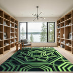 Emerald Geometric Octagon Star Medallion Rug