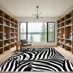 Monochromatic Zebra Stripe Abstract Rug