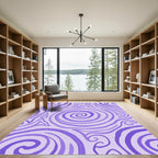 Amethyst Swirl Lines Composition Rug