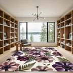 Mauve Pink Purple Anemone Bloom Rug