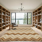 Earthy Brown Zig Zag Chevron Rug